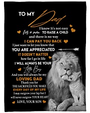 SON TO DAD GIFT- LION -NEVER OUTGROW YOUR HEART Large Fleece Blanket - 60" x 80" front