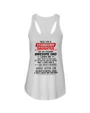 STUBBORN DAUGHTER GIFT -AWESOME DAD -BEST FRIEND Ladies Flowy Tank tile