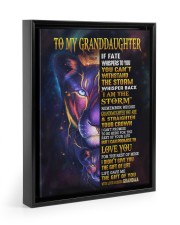 GRANDMA TO GRANDDAUGHTER GIFT LION BRAVER LOVED Floating Framed Canvas Prints Black tile