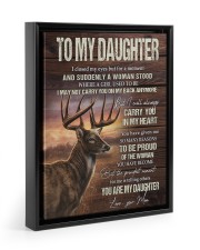 MOM TO DAUGHTER GIFT- DEER SUDDENLY A WOMAN STOOD Floating Framed Canvas Prints Black tile