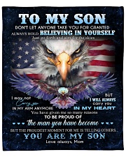MOM TO SON GIFT- EAGLE PROUD OF THE MAN PROUDEST Fleece Blanket - 50" x 60" front