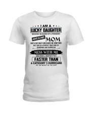 LUCKY DAUGHTER GIFT - AWESOME MOM- 5 HURRICANE Ladies T-Shirt tile
