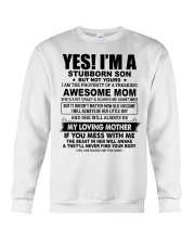 STUBBORN SON GIFT -AWESOME MOM- LOVING MOTHER Crewneck Sweatshirt tile