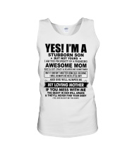 STUBBORN SON GIFT -AWESOME MOM- LOVING MOTHER Unisex Tank tile