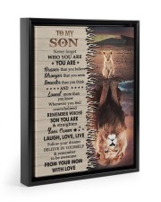 MOM TO SON GIFT LION BRAVER CROWN LAUGH LOVE LIVE Floating Framed Canvas Prints Black tile