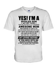 SPOILED SON GIFT - AWESOME MOM CUSS LOVING MOTHER V-Neck T-Shirt tile