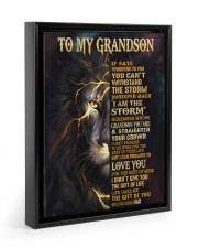 NAN TO GRANDSON GIFT- FATE STORM CROWN -LION Floating Framed Canvas Prints Black tile