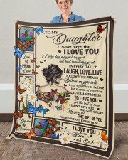 MOM TO DAUGHTER GIFT OF YOU- LIVE LAUGH LOVE Fleece Blanket - 50" x 60" aos-coral-fleece-blanket-50x60-lifestyle-front-02a