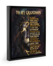 GRANDMOTHER TO GRANDSON GIFT- STORM CROWN -LION Floating Framed Canvas Prints Black tile
