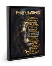 NANNY TO GRANDSON GIFT- FATE STORM CROWN -LION Floating Framed Canvas Prints Black tile