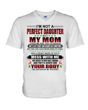 MOM TO DAUGHTER GIFT - CHRISTMAS - BACK BONE MADE OF STEEL - A HEART OF GOLD V-Neck T-Shirt tile