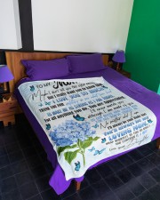 DAUGHTER TO MOM GIFT- TAUGHT ME- MAKE ME STRONG Large Fleece Blanket - 60" x 80" aos-coral-fleece-blanket-60x80-lifestyle-front-01a