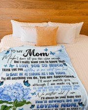 DAUGHTER TO MOM GIFT- TAUGHT ME- MAKE ME STRONG Large Fleece Blanket - 60" x 80" aos-coral-fleece-blanket-60x80-lifestyle-front-02a