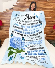 DAUGHTER TO MOM GIFT- TAUGHT ME- MAKE ME STRONG Large Fleece Blanket - 60" x 80" aos-coral-fleece-blanket-60x80-lifestyle-front-04a