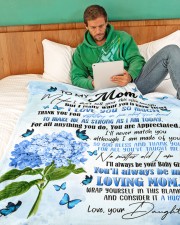 DAUGHTER TO MOM GIFT- TAUGHT ME- MAKE ME STRONG Large Fleece Blanket - 60" x 80" aos-coral-fleece-blanket-60x80-lifestyle-front-06a