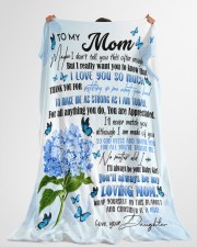 DAUGHTER TO MOM GIFT- TAUGHT ME- MAKE ME STRONG Large Fleece Blanket - 60" x 80" aos-coral-fleece-blanket-60x80-lifestyle-front-10