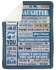 MOM TO DAUGHTER GIFT- I AM THE STORM- CROWN Sherpa Fleece Blanket tile