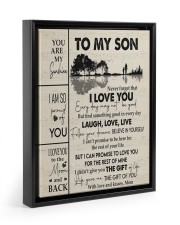 MOM TO SON GIFT GUITAR LIVE LAUGH LOVE Floating Framed Canvas Prints Black tile