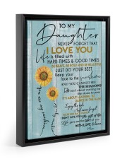 MOM TO DAUGHTER GIFT- SUNSHINE- SUNFLOWER- BRAVE Floating Framed Canvas Prints Black tile