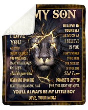 MOM TO SON GIFT LION NEVER GIVE UP - DO YOUR BEST Sherpa Fleece Blanket tile