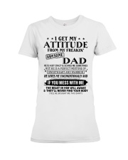 DAUGHTER SON GIFT- ATTITUDE- AWESOME DAD- WARRIOR Premium Fit Ladies Tee tile