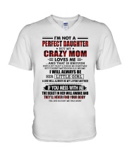 DAUGHTER GIFT - CRAZY MOM LOVING MOTHER PERFECT V-Neck T-Shirt tile