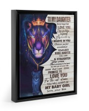 MOM TO DAUGHTER GIFT BELIEVE STRAIGHTEN CROWN LION Floating Framed Canvas Prints Black tile