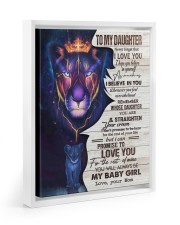 MOM TO DAUGHTER GIFT BELIEVE STRAIGHTEN CROWN LION Floating Framed Canvas Prints White tile