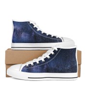 Night sky stars and galaxies Men's High Top White Shoes thumbnail