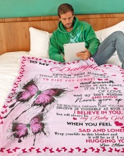 To My Daughter Inside This Blanket There Is A Piec Large Fleece Blanket - 60" x 80" aos-coral-fleece-blanket-60x80-lifestyle-front-06