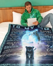 Lion To My Son Large Fleece Blanket - 60" x 80" aos-coral-fleece-blanket-60x80-lifestyle-front-06