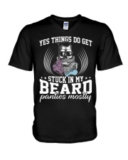 YES THINGS DO GET STUCK IN MY BEARD V-Neck T-Shirt thumbnail