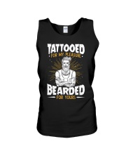 TATTOOED FOR MY PLEASURE BEARDED FOR YOURS Unisex Tank thumbnail