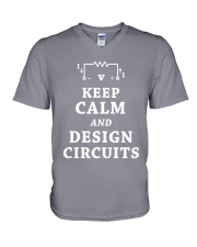 Electrician Keep Calm And Design Circuits V-Neck T-Shirt tile