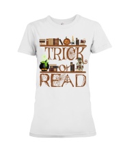 Librarian Trick or Read Premium Fit Ladies Tee tile