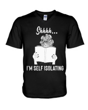 Librarian Shhh... I'm self isolating V-Neck T-Shirt tile