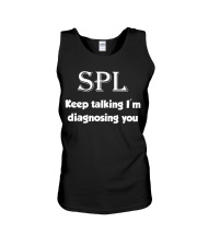 SLP keep talking I'm diagnosing you Unisex Tank tile