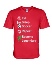 Soccer Repeat V-Neck T-Shirt tile