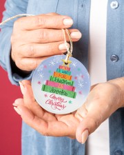Librarian All I Want For Christmas Circle ornament - single (porcelain) aos-circle-ornament-single-porcelain-lifestyles-01