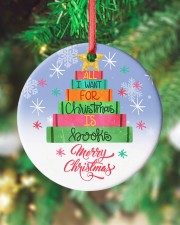 Librarian All I Want For Christmas Circle ornament - single (porcelain) custom-circle-ornament-single-porcelain-lifestyle-13