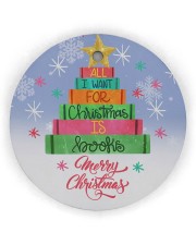 Librarian All I Want For Christmas Circle Ornament (Wood tile
