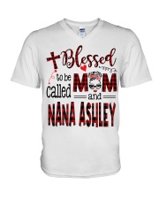 Blessed To Be Called Mom And Nana Ashley V-Neck T-Shirt tile