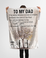 To My Dad Small Fleece Blanket - 30" x 40" aos-coral-fleece-blanket-30x40-lifestyle-front-14