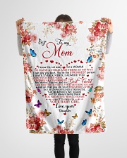 To My Mom - Daughter Small Fleece Blanket - 30" x 40" aos-coral-fleece-blanket-30x40-lifestyle-front-14