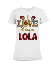I Love Being A Lola Premium Fit Ladies Tee tile