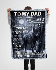 To My Dad - Daughter Small Fleece Blanket - 30" x 40" aos-coral-fleece-blanket-30x40-lifestyle-front-14