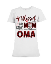 Blessed To Be Called Mom And Oma Premium Fit Ladies Tee tile