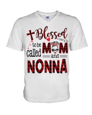 Blessed To Be Called Mom And Nonna V-Neck T-Shirt tile