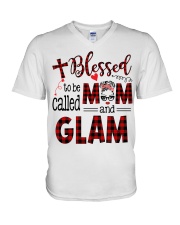 Blessed To Be Called Mom And Glam V-Neck T-Shirt tile