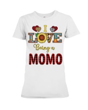 I Love Being A Momo Premium Fit Ladies Tee tile